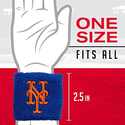 Franklin Sports MLB Team Licensed Baseball Wristbands - MLB Team Logo Sweat Wristbands - Great for Costumes + Uniforms - Pair