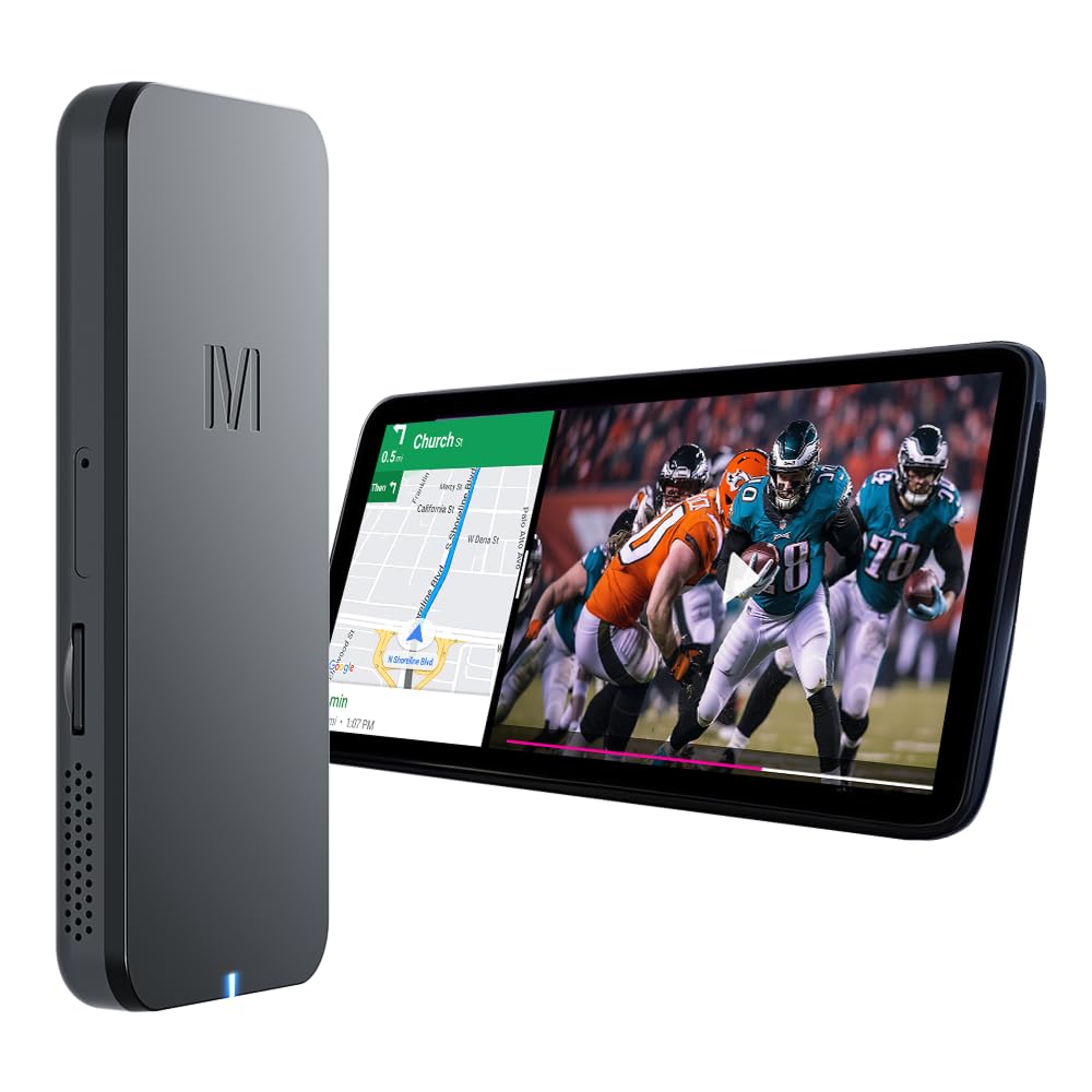 Mstick4 AI Box for Car, Android Auto Wireless Adapter, YouTube Netflix Disney+ Car Stream Device, Google Play Store App, Android 13, Helio G99, Samsung 6GB+128GB, Mstick, Turn Car Display into Tablet