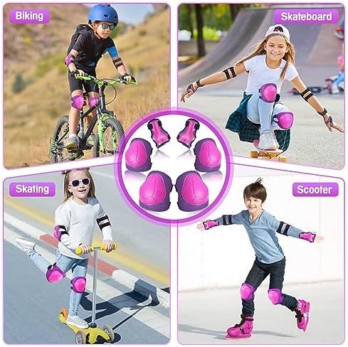 Kids Protective Gear Set Knee Pads for Kids 3-14 Years Toddler Knee and Elbow Pads with Wrist Guards 3 in 1 for Skating Cycling Bike Rollerblading Scooter