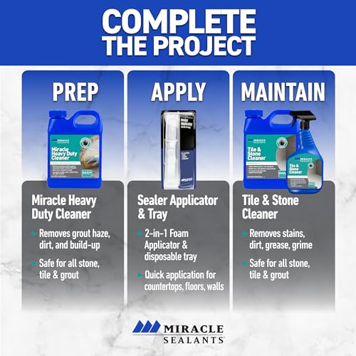 Miracle Sealants 511 Impregnator Advanced Penetrating Sealer for Countertops, Stone, Tile & Grout, Quart