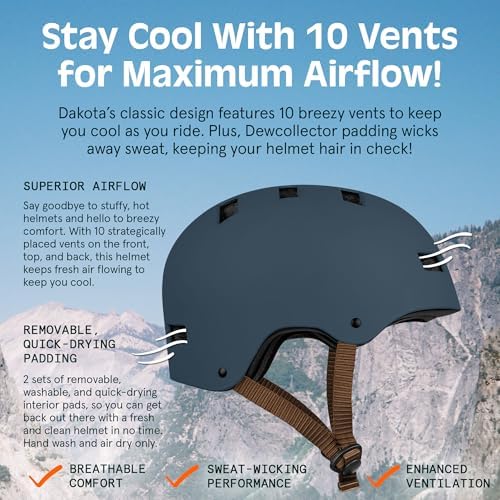 Retrospec Retrospec Dakota Bike Helmet - Skateboard Helmet Premium Protection Multi-Sport Bike, BMX, Skating, Scooter, and Skate Helmet