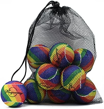 Magicorange Tennis Balls, 12 Pack Advanced Training Tennis Balls Practice Balls, Come with Mesh Bag for Easy Transport, Good for Beginner Training Ball