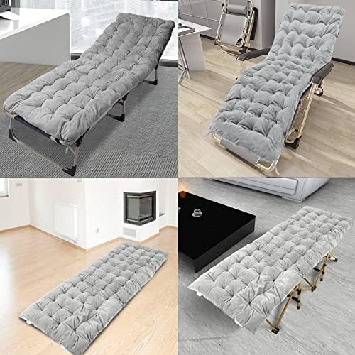 REDCAMP Folding Cot Pads for Sleeping Extra Thick, Soft Comfortable Velvet & Corduroy Cotton Camping Cot Mattress Pad for Backpacking Hiking, Black Blue Brown Grey 75x30 inches