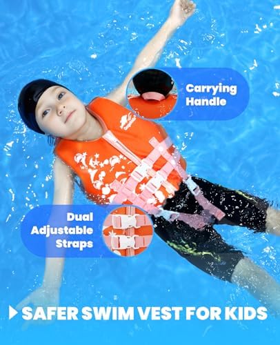 Gogokids Toddler Swim Vest, Kids Floaties – Boys & Girls Buoyancy Jacket, Swimming Aid for Pool & Beach, Fits 2-8 Years / 22-60 lbs