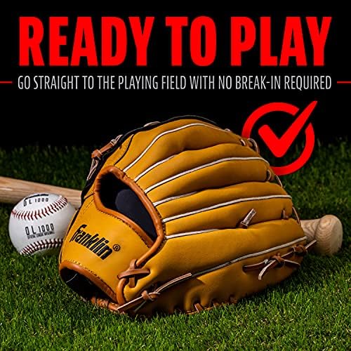 Franklin Sports Baseball + Softball Gloves - Field Master Adult + Youth Baseball + Softball Gloves - Right Hand + Left Hand Gloves - Infield + Outfield Mitts - Multiple Sizes + Colors