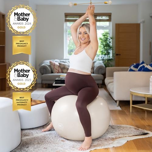 BABYGO® Birthing Ball for Pregnancy & Labor + Our Award Winning Book - Exercise, Birth & Recovery Plan, 5X Stronger Than a Yoga Ball with Eco Friendly Material