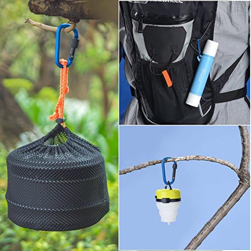 Odoland Camping Cookware Mess Kit, Lightweight Pot Pan Kettle with 2 Cups, Fork Spoon Kit Stainless Steel, gray for Backpacking, Outdoor Camping Hiking and Picnic