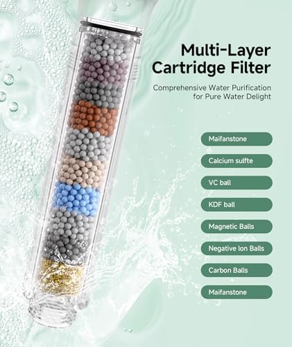 SunCleanse Filtered Shower Head with Handheld, 9-Spray Setting Detachable Showerhead with Filters, Shower Head for Hard Water - Filtered Chlorine, Improve Skin and Hair Texture, Chrome