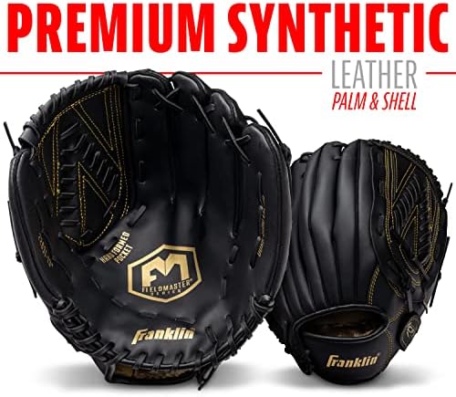 Franklin Sports Baseball + Softball Gloves - Field Master Adult + Youth Baseball + Softball Gloves - Right Hand + Left Hand Gloves - Infield + Outfield Mitts - Multiple Sizes + Colors