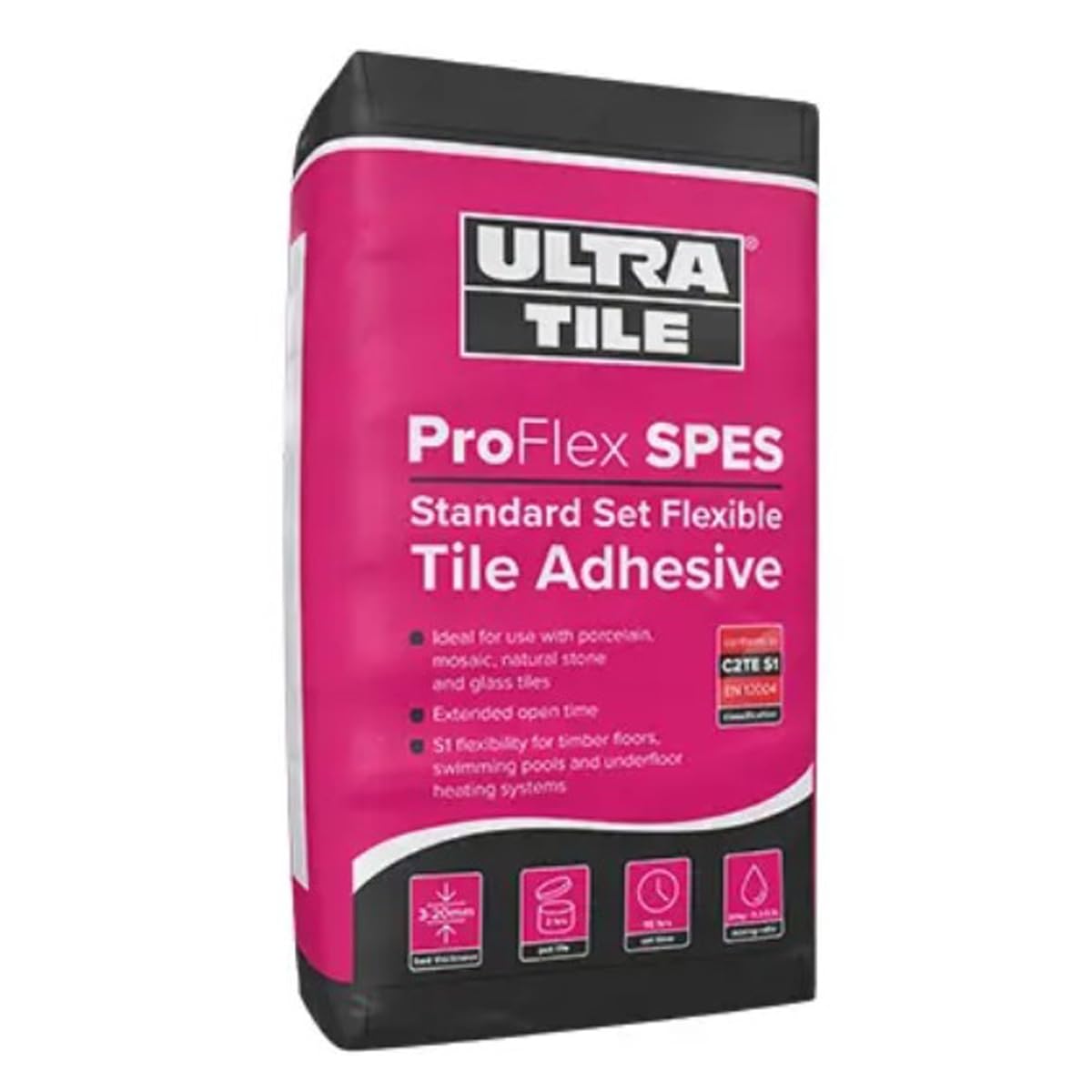 Ultra Tile SPES S1 Standard Set Flexible Tile Adhesive Wall & Floor Adhesive 20KG Tile Adhesive Grey