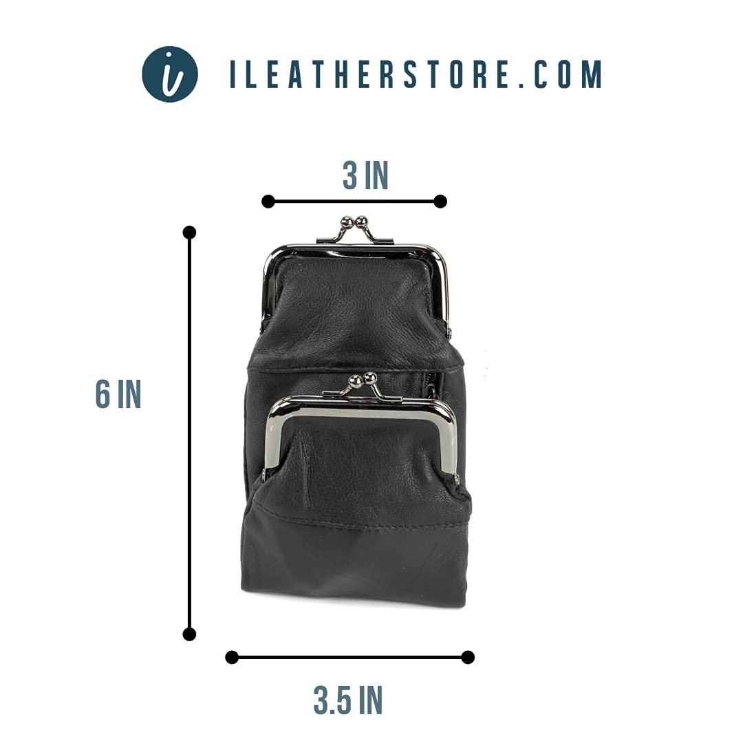 Leather Impressions Sturdy Cigarette Case - Make a Fashion Statement with The Elegant Cigarette Holder Featuring Dual Twist Clasp and a Zipper Pocket, Classic Long-Lasting Lighter Holder (Brown)
