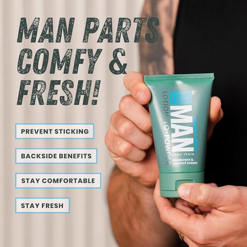 Super Fresh Ball Deodorant Powder Lotion Comfort Cream for Man Parts Groin Butt and Body Hygiene Controls Odor Stops Chafing and Itch Absorbs Sweat Aluminum Free Formula in 4 oz Twin Pack
