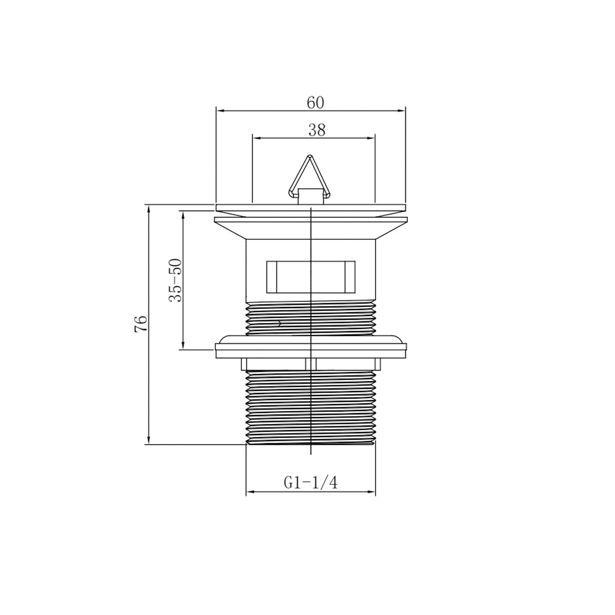 Chrome Basin Sink Traditional Waste | Plug & Ball Chain | Slotted Drain Waste | Bathroom Waste