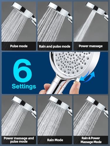 Cobbe Filtered Shower Head with Handheld - Filters Over 99% Of Chlorine - 2.0 Carbon Shower Head Filter System - Water Softener Filters Beads for Hard Water - Reduces Dry Itchy Skin, Chrome