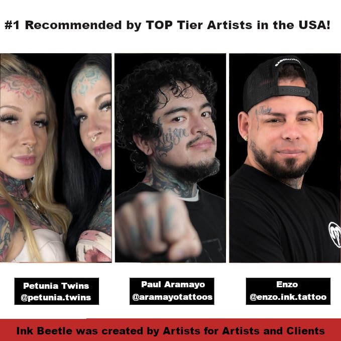 Ink Beetle Tattoo Aftercare Sealant Gel - Forms a breathable protective skin-No Adhesives-No Latex-Natural Healing ingredients- Painlessly wash off- No Adeverse skin reactions- 8 fl oz