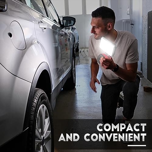 LED Work Light for Milwaukee 18v Battery, Ecarke 7'' 100W Cordless Work Lights 10000 Lumens of Brightness for m18 Battery Light with Low Voltage Protection&USB & Type-C Charger Port for car Repairing