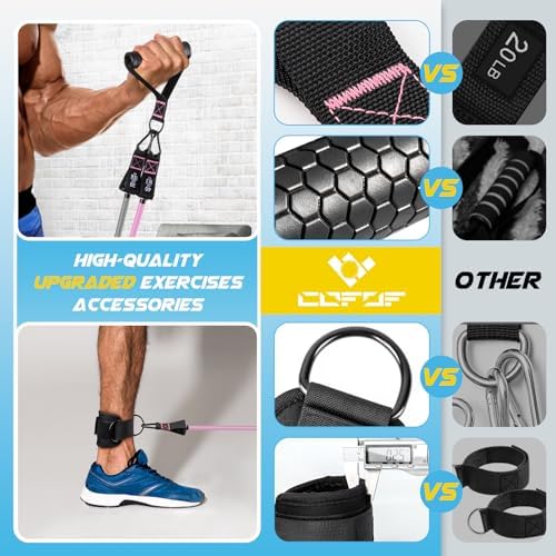 Pilates Bar Kit with Resistance Bands, Multifunctional Yoga Pilates Bar with Heavy-Duty Metal Adjustment Buckle, Portable Home Gym Pilates Resistance Bar Kit for Women Full Body Workouts