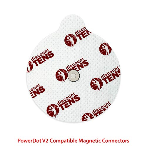 Discount TENS PowerDot 2.0 Compatible Electrodes with Magnetic Connector – 12 Replacement Pads (Version 2 – Magnetic), Red