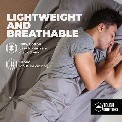 Sleeping Bag Liner - Adult Sleep Sack & Travel Sheets for Hotel - Travel Sleep Sack, Camping Sleeping Bag Liners for Cold Weather