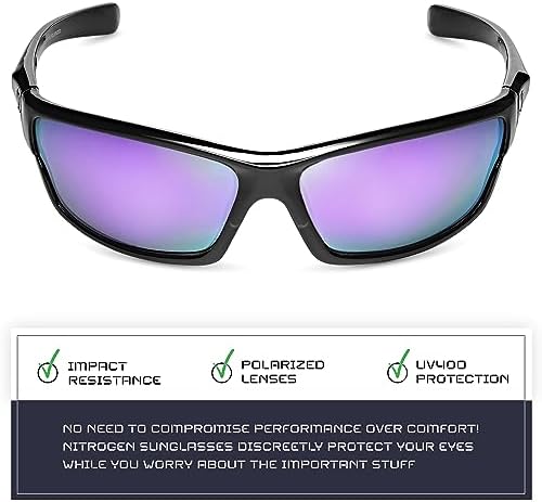 Nitrogen Polarized Wrap Around Sport Sunglasses for Men Women UV400 Protection Sun Glasses