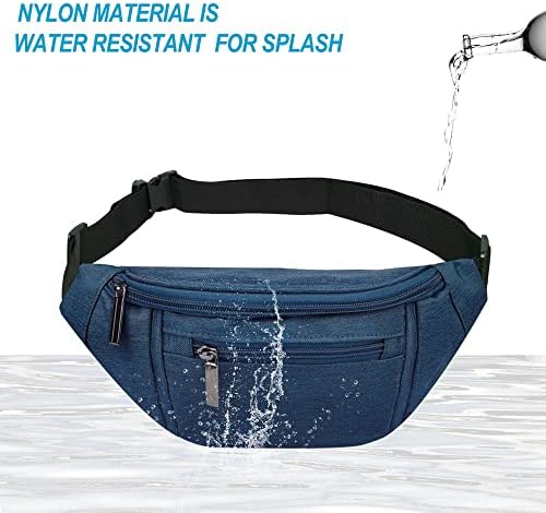 Fanny Pack for Men Women,Crossbody Waist Bag Pack,Belt Bag for Travel Walking Running Hiking Cycling,Easy Carry Any Phone,Wallet (Dark blue)