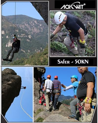 50KN Rescue Figure, 8 Descender Large Bent-Ear Belaying and Rappelling Gear Belay Device Climbing for Rock Climbing Peak Rescue 7075 Aluminum Alloy