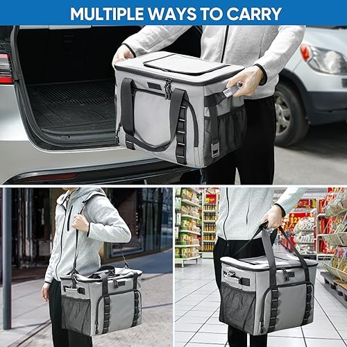 BALEINE Extra Large Soft Cooler Bag, Portable Leakproof Cooler, 40/60 Cans Volume for Beach, Camping, Kayaking, Travel, and Road Trips