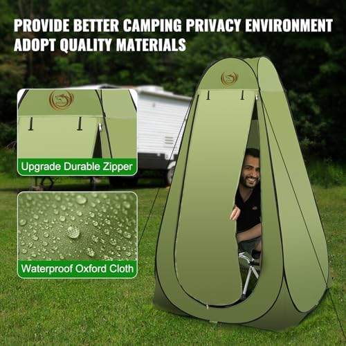 Portable Toilet Kit for Adults with Stainless Steel Toilet & Pop Up Privacy Tent, Instant Portable Outdoor Shower Tent Changing Room with Carry Bag