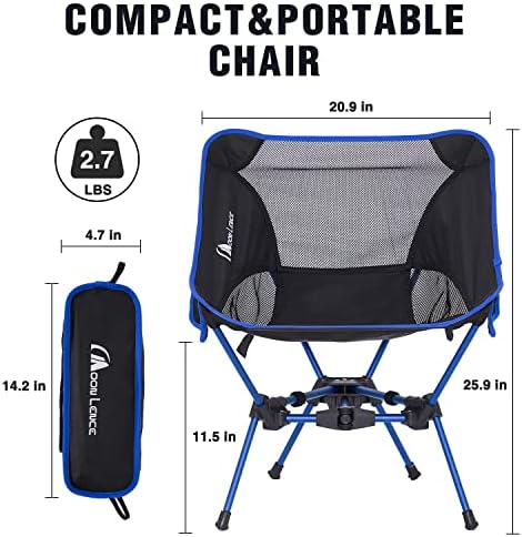 MOON LENCE Portable Camping Chair Backpacking Chair - The 4th Generation Ultralight Folding Chair - Compact, Lightweight Foldable Chairs for Hiking Mountaineering, Beach