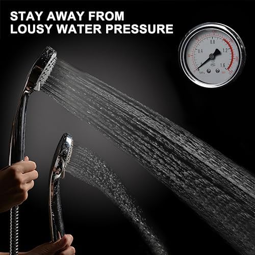 High Pressure Handheld Shower Head with Powerful Shower Spray against Low Pressure Water Supply Pipeline, Multi-functions, w/ 79'' Hose, Bracket, Chrome Finish