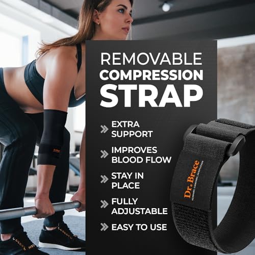DR. BRACE® Elite Elbow Brace Support, Breathable Elbow Compression Sleeve with Gel Pad for Golfer's, Tennis Elbow & Tendonitis Treatment & Pain Relief 2024