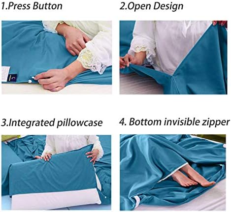 Sleeping Bag Liner Lightweight Compact Sleeping Bag Sack Portable Clean Travel Sheet Camping Sleep Sheet for Backpacking Hotel Hiking