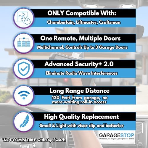 Garage Stop 2X 893LM 893Max for Chamberlain Craftsman Liftmaster Garage Door Opener Remote, Black Limited Edition, 1993 to Present Garage Clicker, Garage Door Remote Replacement