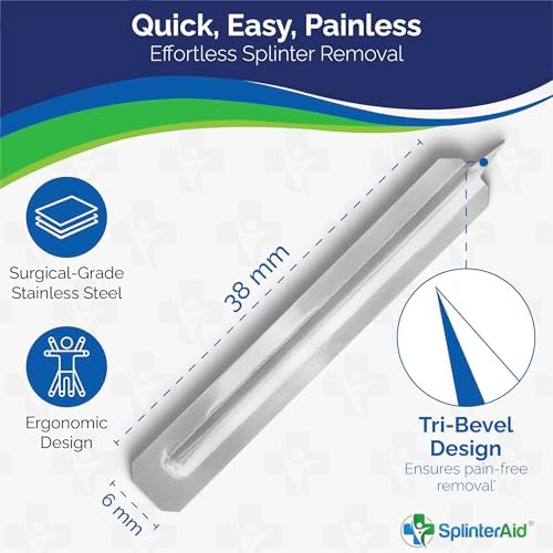 Painless Splinter Removal Kit - 3 Pack | Quick & Easy Splinter Out | Essential First Aid for Home, Travel, Camping, Hiking, Woodworking, DIY & Outdoor Adventures | No Tweezers Needed