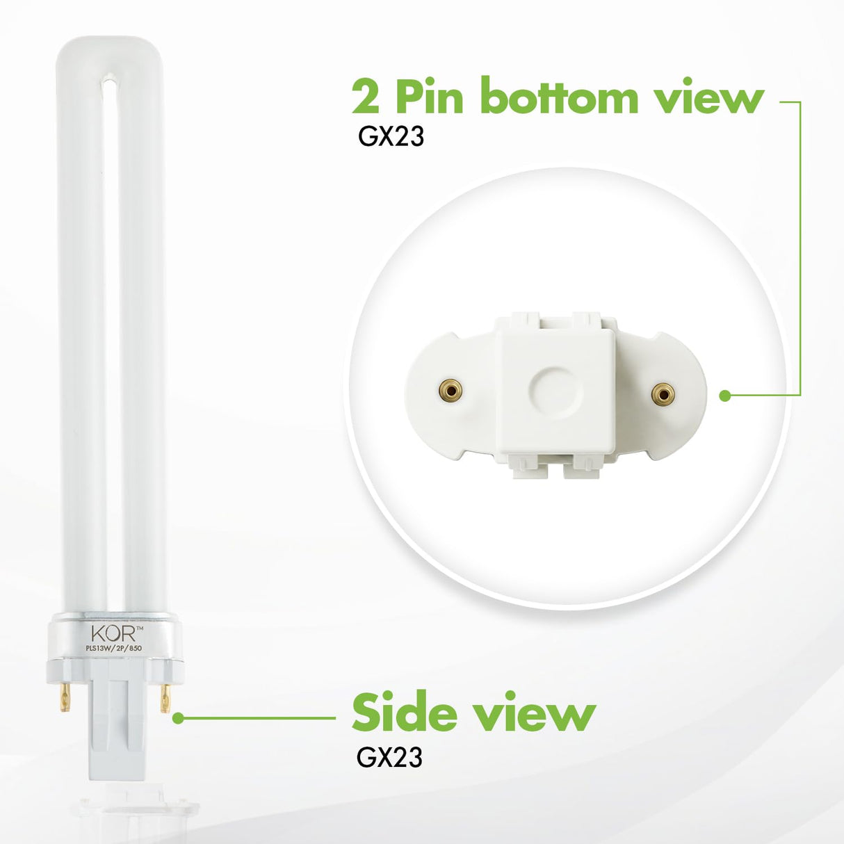 (Pack of 4) 13W CFL Light Bulbs – Single Tube, 2-Pin GX23 Base, 5000K Bright White – Compatible with Sylvania CF13DS/850, Philips PL-S 13W/850, GE F13BX/850