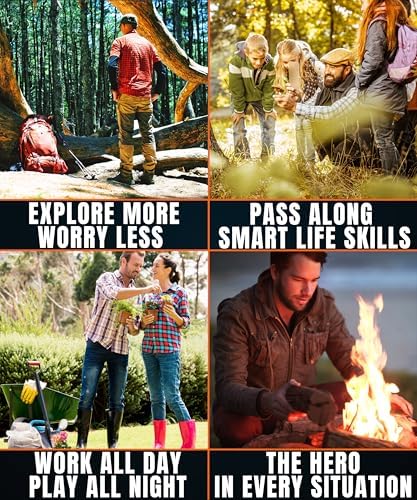 Pocket Chainsaw for Camping - 36 Inch Heavy Duty Steel Hand Chainsaw - 48 Teeth Pocket Saw - 65Mn Hand Chain Saw with Handles - Handy Camping Gear - Bushcraft Survival Gear and Supplies