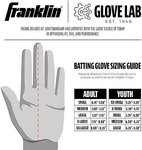 Franklin Sports MLB Baseball Batting Gloves - CFX Pro Adult + Youth Batting Glove Pairs - Baseball + Softball Batting Gloves - Multiple Sizes + Colors
