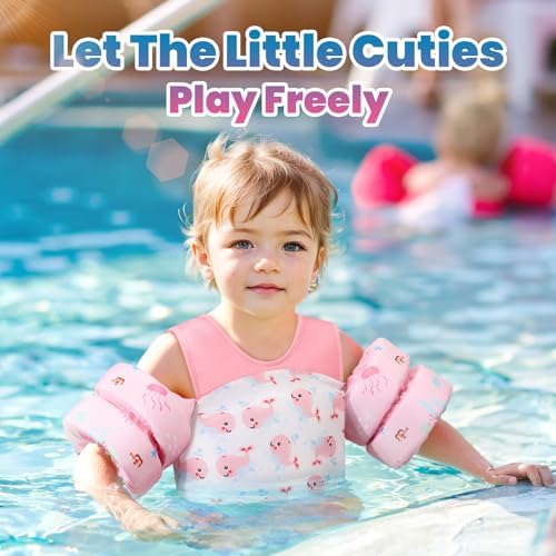 HeySplash Swim Vest for Kids, Toddler Pool Floaties Fit 20-50/70 Lbs, Children Swimming Vest with Adjustable Strap, Swim Jacket Water Wing Arm Float, Puddle Sea Beach Boat Jumper Boy Girl Baby