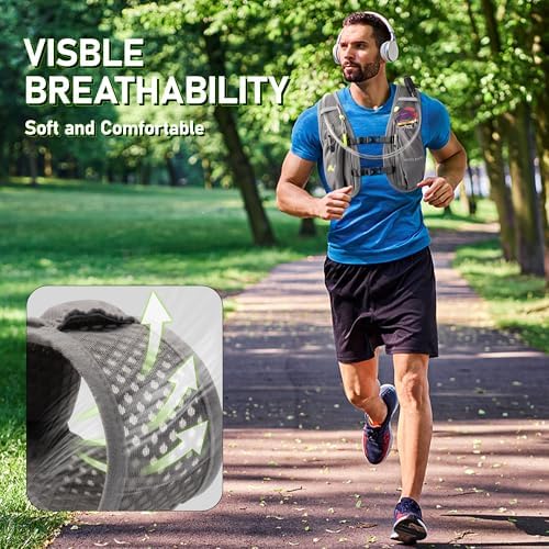 N NEVO RHINO Running Vest, Lightweight Hydration Vest, Insulated Water Backpack with 1.5L Water Bladder for Hiking, Trail, Running,Marathons,Cycling