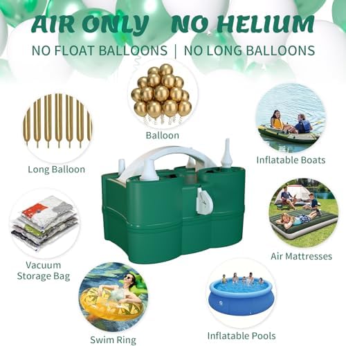 SINBEE Balloon Pump, Balloon Pump Electric, Portable Dual Nozzle Electric Blower Air Pump Inflator for Party Decoration. Faster and Save Time
