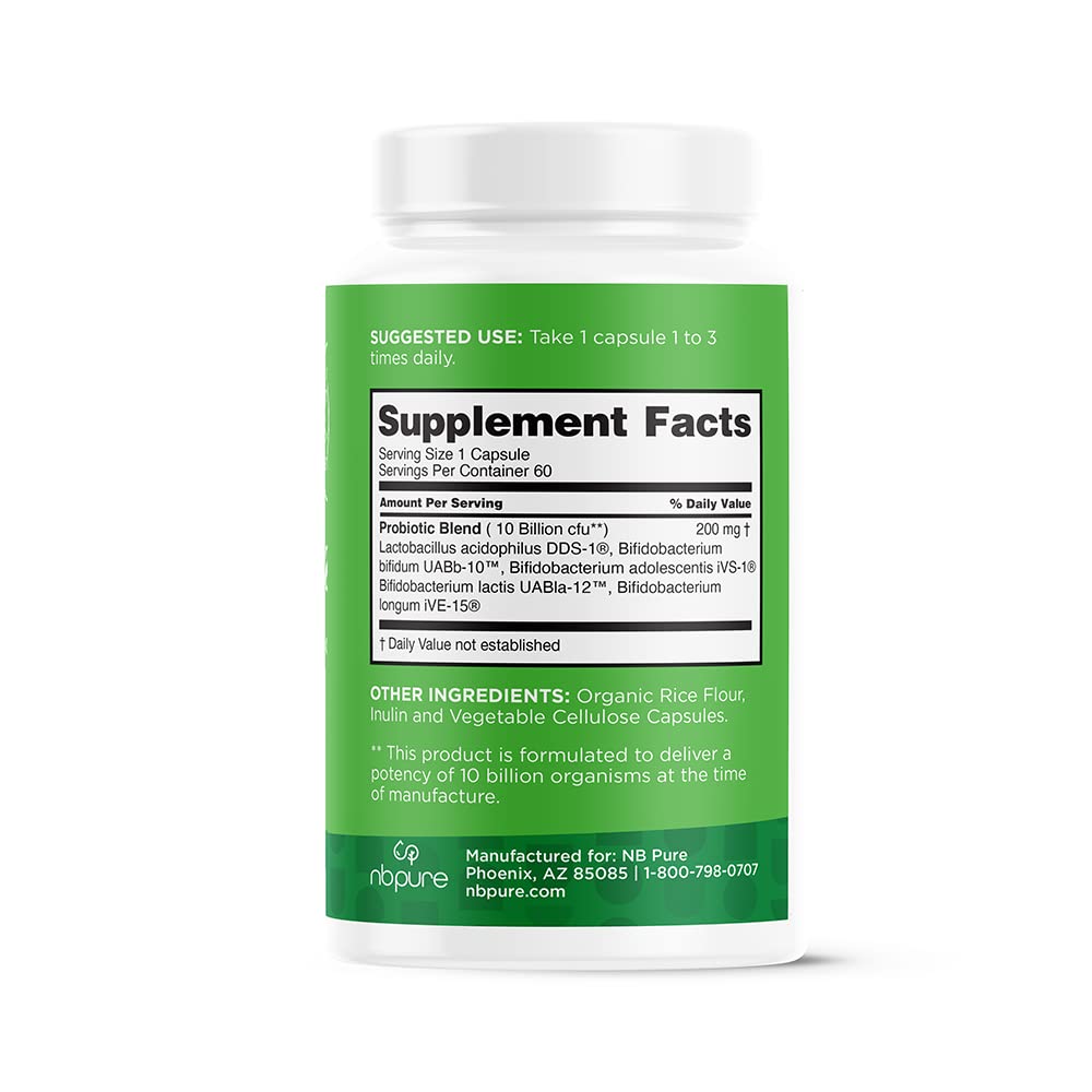 nbpure Poobiotics, Vegan Pre & Probiotics – Gut Health & Microbiome Balance Support for Men & Women – Supports IBS, Diarrhea, Constipation, Leaky Gut Relief – Lactobacillus & Bifidobacterium