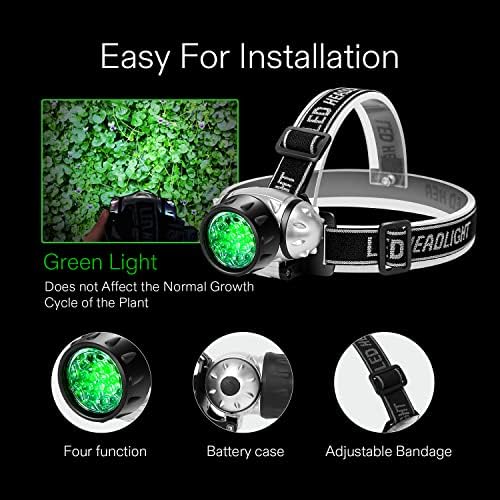 VIVOSUN 2 Pack 19 Bulbs High Intensity LED Green Light Grow Room Headlight