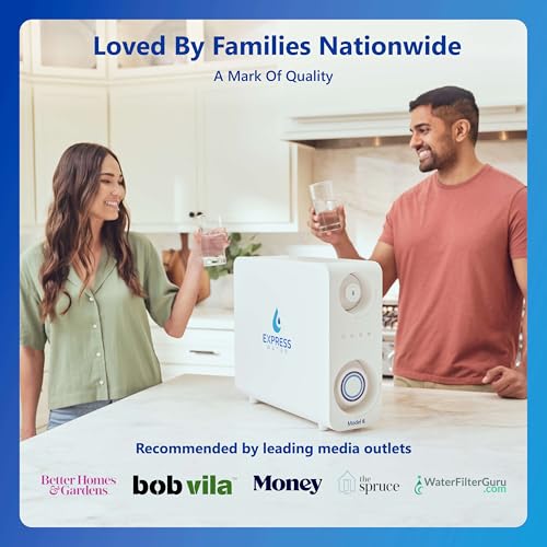 Express Water RO5DX Reverse Osmosis Filtration NSF Certified 5 Stage RO System with Faucet and Tank – Under Sink Water Plus 4 Filters – 50 GPD, 14 x 17 x 5, White