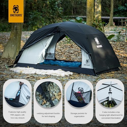 OneTigris Stella 4 Season Camping Tent Backpacking 2 Person Waterproof Lightweight Easy Setup Instant 3000mm Waterproof Rating Outdoor Hiking Tent