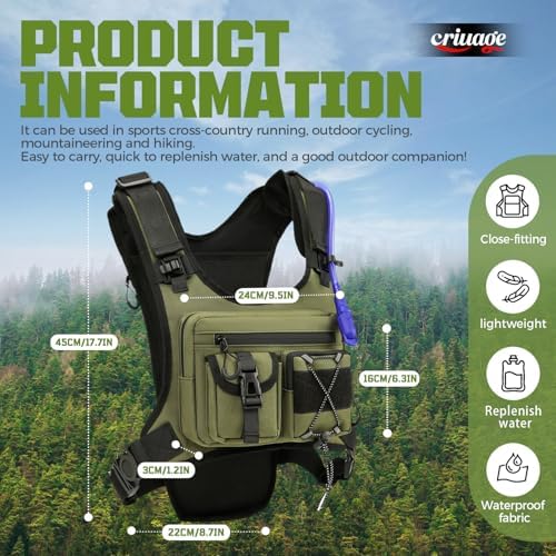 USA Original Patent Running Hydration Vest Backpack, Lightweight Chest Pack with 2.0L Water Bladder Bag Daypack for Hiking Running Cycling Race Marathon for Women Men