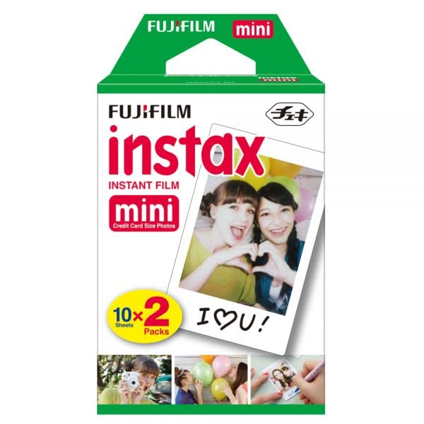 Fujifilm INSTAX Mini Instant Film (White) for Fujifilm Mini 8,9,11,12 Cameras w/Quality Photo Microfiber Cloth (20 Prints)