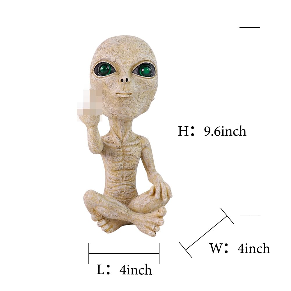 Lopoti Solar Light Alien Statues Sculpture,Funny UFO Extraterrestrial Figurine for Home Garden Yard Art Outdoor Decoration.