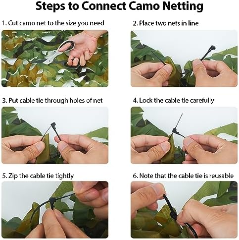 Camo Netting Camouflage Netting 20X20 10X20 10X10 Bulk Roll Burlap Camo Tarp Sunshade Net for Hunting Blind Military Dinosaur Birthday Theme Party Decoration Camping Shooting