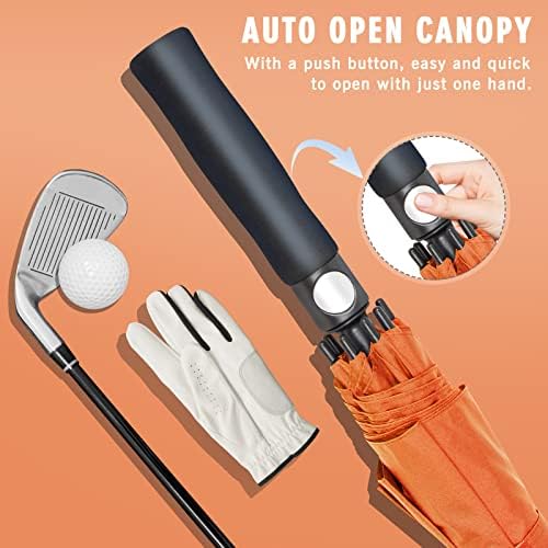 ZOMAKE Automatic Open Extra Large Golf Umbrella 51/54/62/68 Inch, Double Canopy Vented Windproof Oversize Stick Umbrellas for Rain