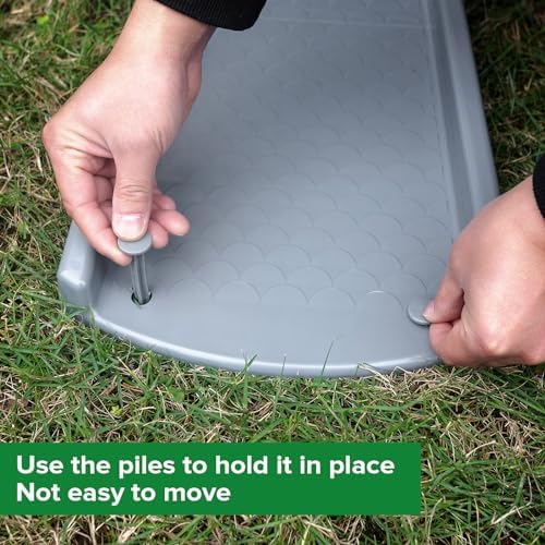 Splash Blocks for Gutters Downspouts, 24" Downspout Extensions for Rain Water Drainage, Thickened Gutter Splash Guard with Fixing Piles(1 Pack, Gray)